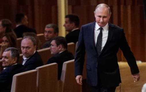MOSCOW, RUSSIA - SEPTEMBER 8, 2018: Russia s President Vladimir Putin attends the opening of the Zaryadye Concert Hall in Moscow s Zaryadye Park. Mikhail Metzel TASS  TS08FA26