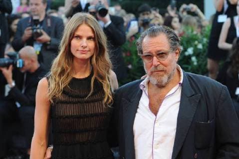 Venezia Italia Film Festival Venice Biennale VENICE ITALY Louise Kugelberg and Julian Schnabel walk the red carpet of the Ceremony Ceremony during the 75th Venice Film Festival in Venezia Italia