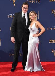 September 8, 2018 - Los Angeles, CA, U.S. - 08 September 2018 - Los Angeles, California - Bob Sagat, Candace Cameron Bure. 2018 Creative Arts Emmys Awards - Arrivals held at Microsoft Theater. Photo Credit: AdMedia Los Angeles U.S. - ZUMAa123 20180908_zaa_a123_174 Copyright: xBirdiexThompsonx