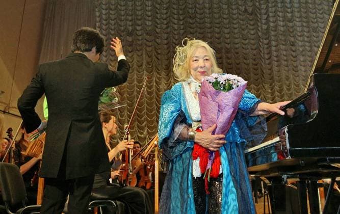 Japanese pianist Ingrid Fujiko Hemming is pictured on stage during the opening of the 75th concert season at the Chernihiv Regional Philharmonic Centre of Festivals and Concerts, Chernihiv, northern Ukraine, September 6, 2018. Ukrinform. Japanese pianist Ingrid Fujiko Hemming inaugurates 75th concert season in Chernihiv  Copyright: xKoshmalxVictorx