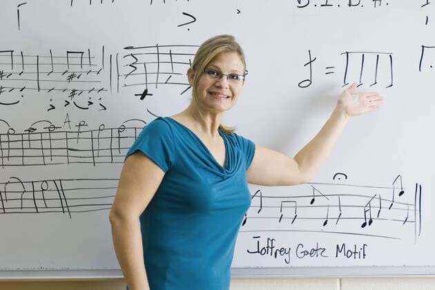 Woman teaching music theory class  Copyright: MichèlexConstantini B62996806
