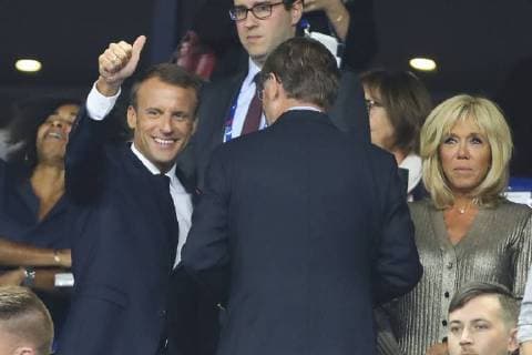 Emmanuel Macron ( President Republique Francaise) CELEBRITES : France vs Pays Bas - Ligue des Nations - 09 09 2018 GwendolineLeGoff Panoramic 