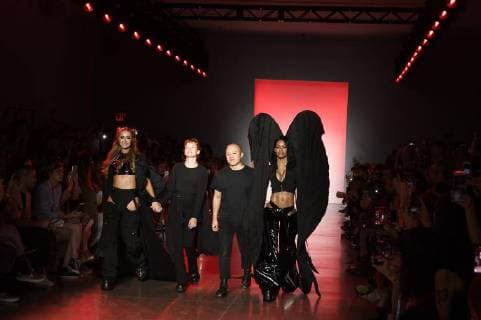 September 12, 2018 - New York, New York, U.S - September, 2018 - New York, New York U.S. - PARIS HILTON, designer EMILIA PFOHL, TEYANA TAYLOR and designer NAN LI on the runway at the NAMILIA S S 2019 RTW show during New York Fashion Week 2018. (Credit image (c) ZUMA Wire .com New York U.S. - ZUMAn285 20180912_zap_n285_101 Copyright: xTheanoxNikitasx