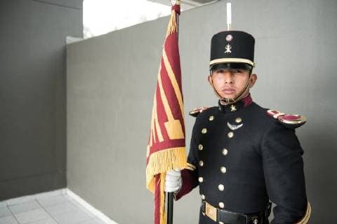 September 13, 2018 - Mexico City, Mexico - A Mexican Military Cadet at the Heroic Colegio Militar awaits the start of a Military Parade hosted by Mexican President, Enrique PeÃÂ¦a Nieto, in Mexico City, Mexico, Sept. 13, 2018. Mexico City Mexico - ZUMAic07 20180913_zan_ic07_057 Copyright: xUsxJointxStaffx