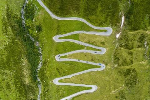 Aerial view Curvy pass road Splügenpass canton Grisons Switzerland Europe Copyright: imageBROKER/StefanxSchurr ibxssc04743595.jpg
