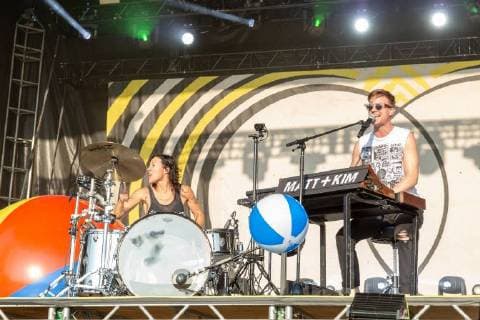 September 14, 2018 - Chicago, Illinois, U.S - KIM SCHIFINO and MATT JOHNSON of Matt and Kim during Riot Fest at Douglas Park in Chicago, Illinois Chicago U.S. - ZUMAs135 20180914_zap_s135_056 Copyright: xDanielxDeSloverx