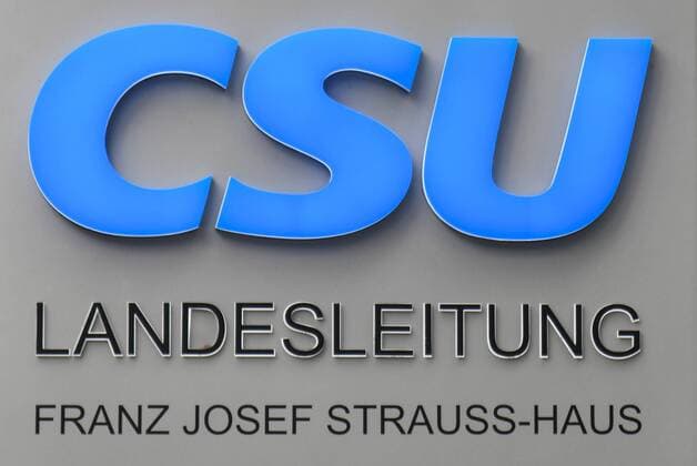 CSU logo on Franz Josef Strauss CSU headquarters in Munich