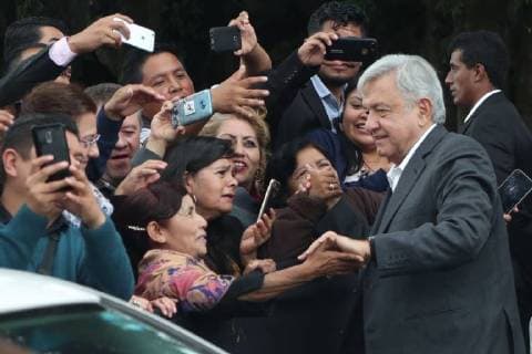September 15 2018 EUM20180915POL01 JPG OCOYOACAC Mex CommemorationsCelebraciones AMLO September 15, 2018 President-elect Andres Manuel Lopez Obrador greets people as they arrive at the Monte de las Cruces in the Mexican municipality of Ocoyoacac to commemorate the Independence of Mexico Photo Agency EL UNIVERSALAriel OjedaEELG  - ZUMAu78_ 20180915_zaf_u78_038 Copyright: xElxUniversalx