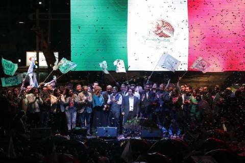 September 15 2018 EUM20180915POL19 JPG MEXICO CITY Aniversary PAN Anniversary Members and supporters of the National Action Party during the celebration of the 79th anniversary of its foundation this Saturday, September 15, 2018 at the Independence Angel roundabout in Mexico City Photo Agency EL UNIVERSAL MAR  - ZUMAu78_ 20180915_zaf_u78_145 Copyright: xBerenicexFregosox