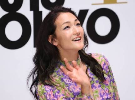September 15, 2018, Tokyo, Japan - Japanese model Ai Tominaga smiles at the opening ceremony of the Vogue Fashion s Night Out 2018 in Tokyo on Saturday, September 15, 2018. Some 600 shops participated one-night fashion shopping event in Tokyo. in Tokyo.  (85778664)