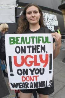 Animal rights activists target London Fashion Week with the largest fur protests seen at the event in a decade, London. SEPTEMBER 15th 2018  SLIx183176