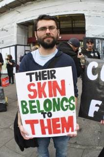 Animal rights activists target London Fashion Week with the largest fur protests seen at the event in a decade, London. SEPTEMBER 15th 2018  SLIx183176
