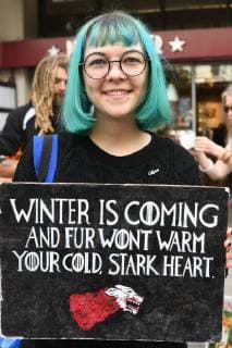Animal rights activists target London Fashion Week with the largest fur protests seen at the event in a decade, London. SEPTEMBER 15th 2018  SLIx183176