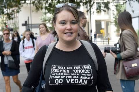 Animal rights activists target London Fashion Week with the largest fur protests seen at the event in a decade, London. SEPTEMBER 15th 2018  SLIx183176