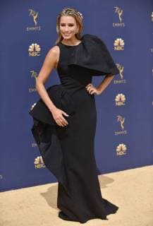 Australian entertainment reporter Renee Bargh attends the 70th annual Primetime Emmy Award at the Microsoft Theater in downtown Los Angeles on September 17, 2018.  LAP20180917004 CHRISTINExCHEW