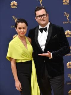 Actors Kristian Bruun and Tatiana Maslany attend the 70th annual Primetime Emmy Awards at the Microsoft Theater in downtown Los Angeles on September 17, 2018.  LAP20180917472 CHRISTINExCHEW