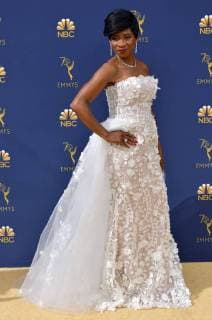 Actor Elisa Perry attends the 70th annual Primetime Emmy Awards at the Microsoft Theater in downtown Los Angeles on September 17, 2018.  LAP20180917559 CHRISTINExCHEW