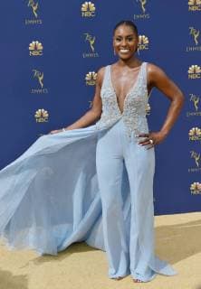 Actor Issa Rae attends the 70th annual Primetime Emmy Award at the Microsoft Theater in downtown Los Angeles on September 17, 2018.  LAP20180917062 CHRISTINExCHEW