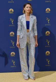 Actor Amanda Crew attends the 70th annual Primetime Emmy Award at the Microsoft Theater in downtown Los Angeles on September 17, 2018.  LAP20180917089 CHRISTINExCHEW