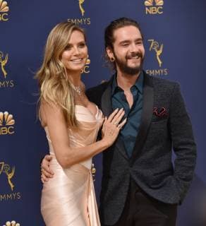 TV personality Heidi Klum (L) and musician Tom Kaulitz attend the 70th annual Primetime Emmy Award at the Microsoft Theater in downtown Los Angeles on September 17, 2018.  LAP20180917100 CHRISTINExCHEW