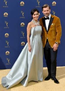 Singer Nukaaka Coster-Waldau (L) and actor Nikolaj Coster-Waldau attend the 70th annual Primetime Emmy Award at the Microsoft Theater in downtown Los Angeles on September 17, 2018.  LAP20180917165 CHRISTINExCHEW