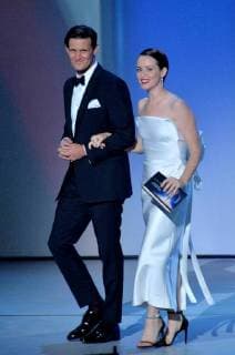 Matt Smith and Claire Foy onstage during the 70th annual Primetime Emmy Awards at the Microsoft Theater in downtown Los Angeles on September 17, 2018.  LAP20180917573 JIMxRUYMEN