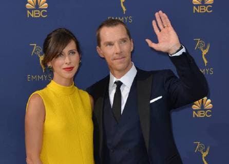 Theater director Sophie Hunter (L) and actor Benedict Cumberbatch attend the 70th annual Primetime Emmy Award at the Microsoft Theater in downtown Los Angeles on September 17, 2018.  LAP20180917216 CHRISTINExCHEW
