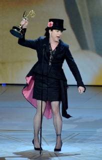 Amy Sherman-Palladino accepts the Outstanding Writing for a Comedy Series award for The Marvelous Mrs. Maisel onstage during the 70th annual Primetime Emmy Awards at the Microsoft Theater in downtown Los Angeles on September 17, 2018.  LAP20180917589 JIMxRUYMEN