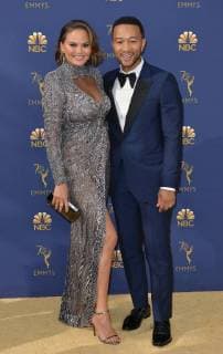 Model Chrissy Teigen and singer songwriter John Legend attend the 70th annual Primetime Emmy Award at the Microsoft Theater in downtown Los Angeles on September 17, 2018.  LAP20180917237 CHRISTINExCHEW