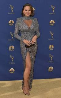 Model Chrissy Teigen attends the 70th annual Primetime Emmy Award at the Microsoft Theater in downtown Los Angeles on September 17, 2018.  LAP20180917239 CHRISTINExCHEW