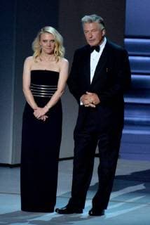 Kate McKinnon (L) and Alec Baldwin onstage during the 70th annual Primetime Emmy Awards at the Microsoft Theater in downtown Los Angeles on September 17, 2018.  LAP201809171016 JIMxRUYMEN