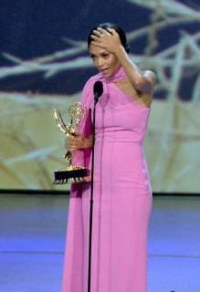 Thandie Newton accepts the Outstanding Supporting Actress in a Drama Series award for Westworld onstage during the 70th annual Primetime Emmy Awards at the Microsoft Theater in downtown Los Angeles on September 17, 2018.  LAP201809171030 JIMxRUYMEN