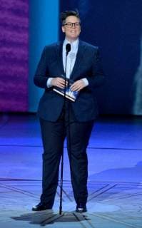 Comedian Hannah Gadsby speaks onstage during the 70th annual Primetime Emmy Awards at the Microsoft Theater in downtown Los Angeles on September 17, 2018.  LAP201809171099 JIMxRUYMEN