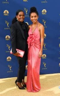 Keri Shahidi and Yara Shahidi arriving at the 70th Primetime Emmy Awards in Los Angeles, California - Sept 17, 2018 - Emmy Awards 2018, Los Angeles California United States Microsoft Theatre  Copyright: xOConnor-Arroyox h_00544283