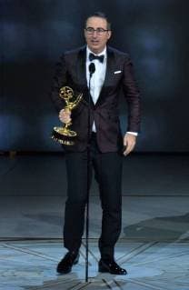 John Oliver accepts the Outstanding Variety Talk Series award for Last Week Tonight with John Oliver onstage during the 70th annual Primetime Emmy Awards at the Microsoft Theater in downtown Los Angeles on September 17, 2018.  LAP201809172005 JIMxRUYMEN