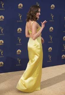 September 17, 2018 - Los Angeles, California, U.S - Alison Brie on the red carpet of the 2018 Emmy Awards held at the Microsoft Theater on Monday September 17, 2018 in Los Angeles, California. Los Angeles U.S. - ZUMAp124 20180917_zaa_p124_037 Copyright: xJavierxRojasx