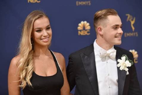 Model Liv Pollock and actor Dacre Montgomery attend the 70th annual Primetime Emmy Award at the Microsoft Theater in downtown Los Angeles on September 17, 2018.  LAP201809171193 CHRISTINExCHEW