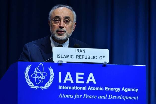 (180918) -- VIENNA, Sept. 18, 2018 -- Head of the Atomic Energy Organization of Iran (AEOI) Ali Akbar Salehi addresses the 62nd General Conference of the International Atomic Energy Agency () in Vienna, Austria, on Sept. 17, 2018. ) (wtc) AUSTRIA-VIENNA--GENERAL CONFERENCE IAEA 