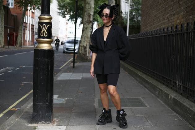 Christabelle Beaudry posing on the street outside the Preen show during London Fashion Week - Sept 16, 2018 - LFW: Spring 2019 Street Style Day 3, London England United Kingdom  Copyright: xValentinaxRanierix h_00544492