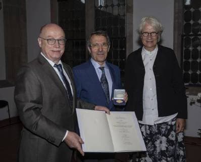 Zülch Prize Hansa Saal Historical Town Hall Koeln Date 21 09 2018 Left Martin Stratmann Center Josep Dalmau Right Anna Katharina Zülch