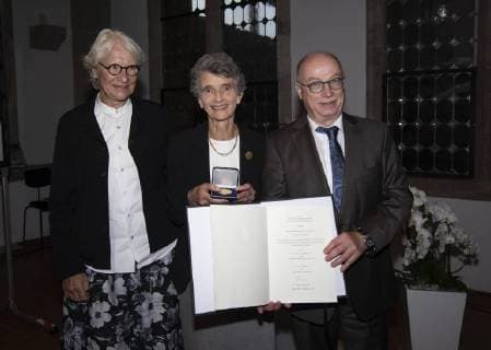 Zülch Prize Hansa Saal Historical Town Hall Koeln Date 21 09 2018 Right Martin Stratmann Center Angela Vincent Links Anna Katharina Zülch