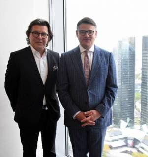 21 09 2018 Frankfurt am Main Hessian Film and Cinema Prize 2018 Announcement of nominations and honorary award winner Boris Rhein Hessian Minister of Science and Art Hans Joachim Mendig Managing Director Hessen Film