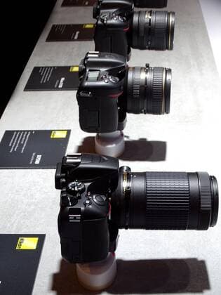 A small selection of Nikon cameras seen at Photokina 2018 in Cologne as seen on Press day 25 9,2018 Photokina 2018 Cologne Nikon cameras on Nikon booth