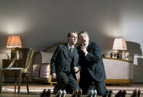 Saenger Ales Briscein as Paul Guenter Papendell as Frank Pauls friend on 26 09 2018 during a photo rehearsal for the music theater Psychothriller DIE TOTE STADT in the Berlin Komische Oper Unter den Linden Premiere 30 09 2018 Die tote Stadt Berlin