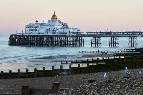 Eastbourne Pier in morning light, Eastbourne, East Sussex, England, United Kingdom, Europe Copyright: RudixSebastian 1294-67