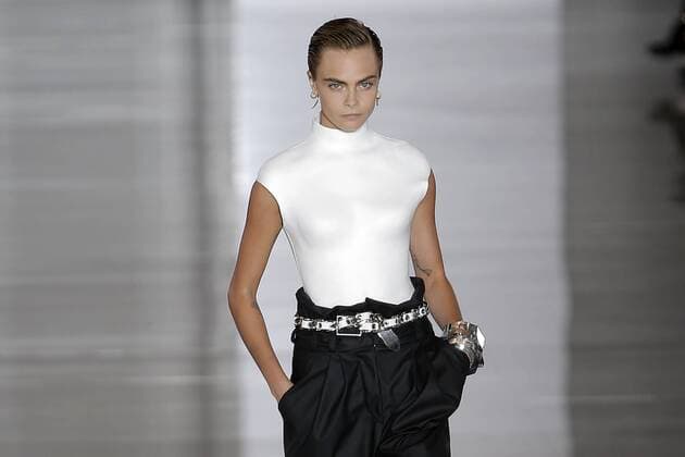 WOMEN S WEAR PFW BALMAIN SS19 - Podium at Balmain fashion show in Paris during Fashion Week Cara Delevingne Paris France  594616
