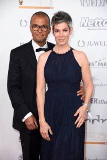 Cheryl Shepard with husband Nikolaus Okonkwo at the Goldene Henne 2018 in the fair Leipzig on 28 09 2018 Red carpet