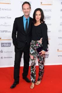 Joerg Hartmann with friend Silvia Medina at the Goldene Henne 2018 in the fair Leipzig on 28 09 2018 Red carpet