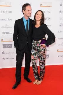 Joerg Hartmann with friend Silvia Medina at the Goldene Henne 2018 in the fair Leipzig on 28 09 2018 Red carpet