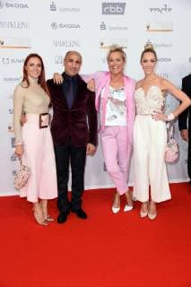 Red blond Kerstin Merlin Melanie Wolf Arthur Abraham Inka Bause at the Goldene Henne 2018 in the fair Leipzig on 28 09 2018 Red carpet
